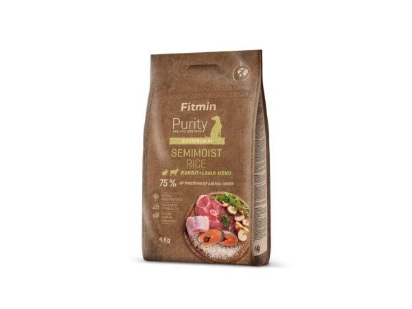 Fitmin dog Purity Rice Semimoist Rabbit & Lamb (напіввологий корм для всіх порід собак з рисом, кролик та ягня), 4 кг