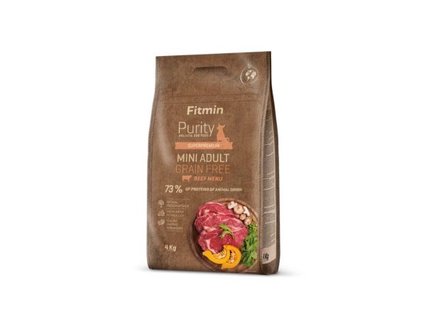 Fitmin dog Purity GF Adult Mini Beef (для дорослих собак малих порід з яловичиною), 4 кг
