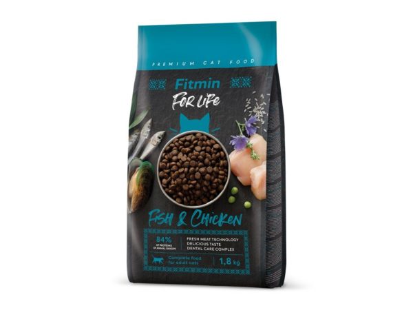 Fitmin cat For Life Adult Fish & Chicken (для дорослих котів з куркою та рибою), 1,8 кг