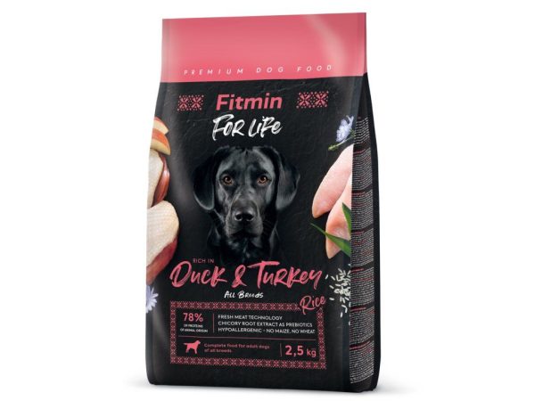 Fitmin dog For Life Duck & Turkey (для дорослих собак всіх порід качка та індичка), 2,5 кг