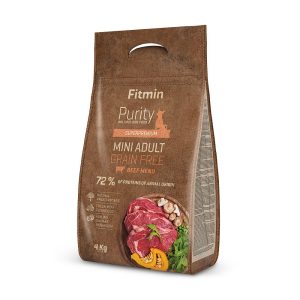 Fitmin dog Purity GF Adult Mini Beef (для дорослих собак малих порід з яловичиною), 4 кг Fitmin dog Purity GF Adult Mini Beef (для дорослих собак малих порід з яловичиною), 4 кг