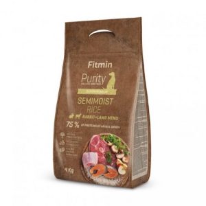 Fitmin dog Purity Rice Semimoist Rabbit & Lamb (напіввологий корм для всіх порід собак з рисом, кролик та ягня), 4 кг
