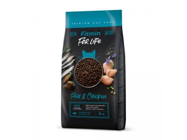 Fitmin cat For Life Adult Fish & Chicken (для дорослих котів з куркою та рибою), 8 кг